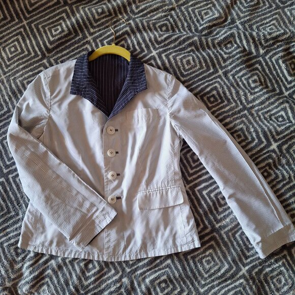 Talbots Collection Navy & White Reversible Casual Blazer Long Sleeve Size 6 - Picture 6 of 13